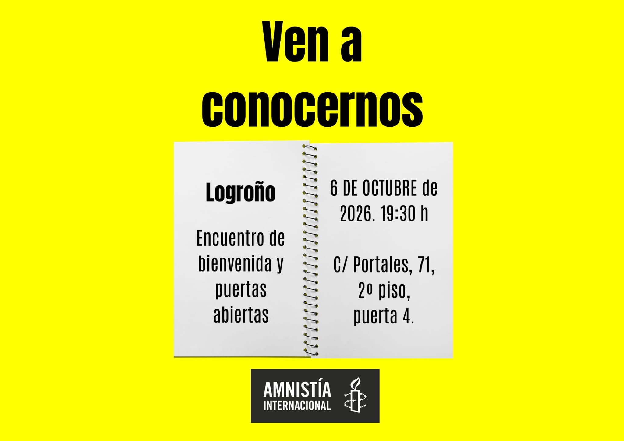 Ven a conocernos. Amnistía Internacional Logroño