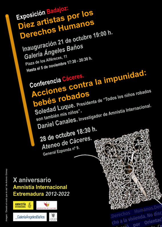 Diez años de la creación de Amnistía Internacional Extremadura. Acciones contra la impunidad: bebés robados.