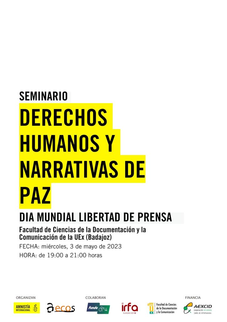 Aecos y Amnistía Internacional conmemoran el Día Mundial de la Libertad de Prensa con un acto público e internacionalista en Badajoz