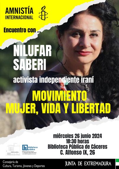 Encuentro con Nilufar Saberi, activista independiente iraní. MOVIMIENTO MUJER, VIDA Y LIBERTAD