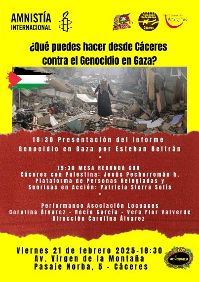 Cartel anunciador del evento con información del mismo. Se ve una imagen de una mujer caminando sobre unas ruinas.