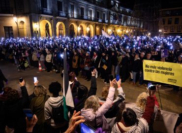 Acción realizada el 25 de 2024 en Oviedo contra la violencia de género