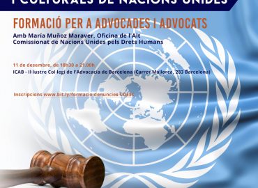Formació per a advocats/ades sobre mecanismes de denúncies individuals al Comitè DESC de Nacions Unides (BCN)