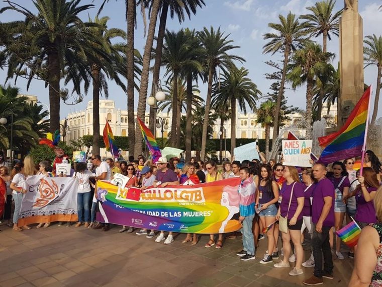 El colectivo LGTBI se manifiesta en las calles de Melilla el pasado 22 de junio de 2019