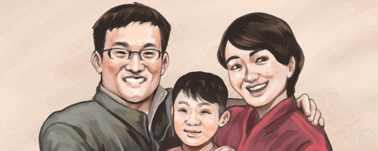 Wang Quanzhang y su familia