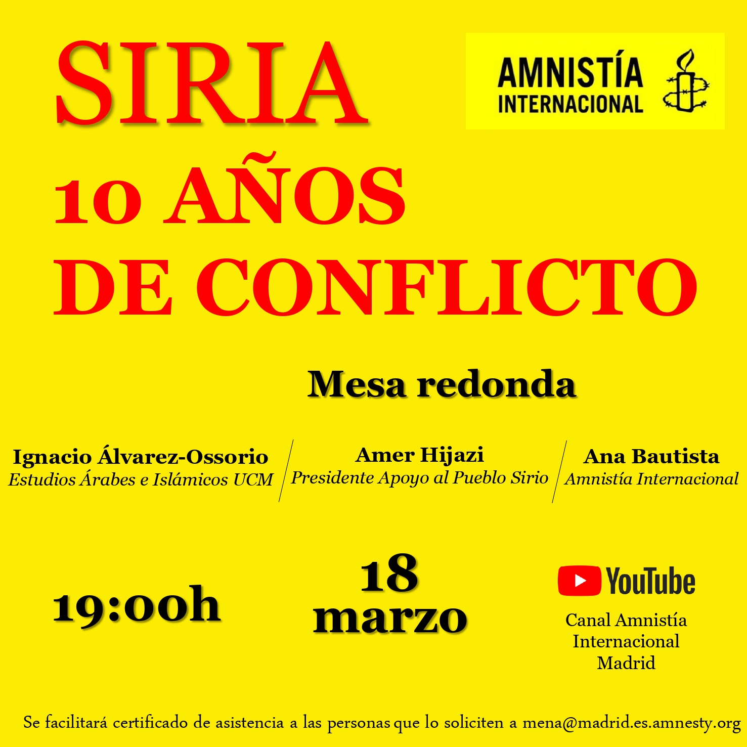 [Madrid] Siria: 10 años de conflicto