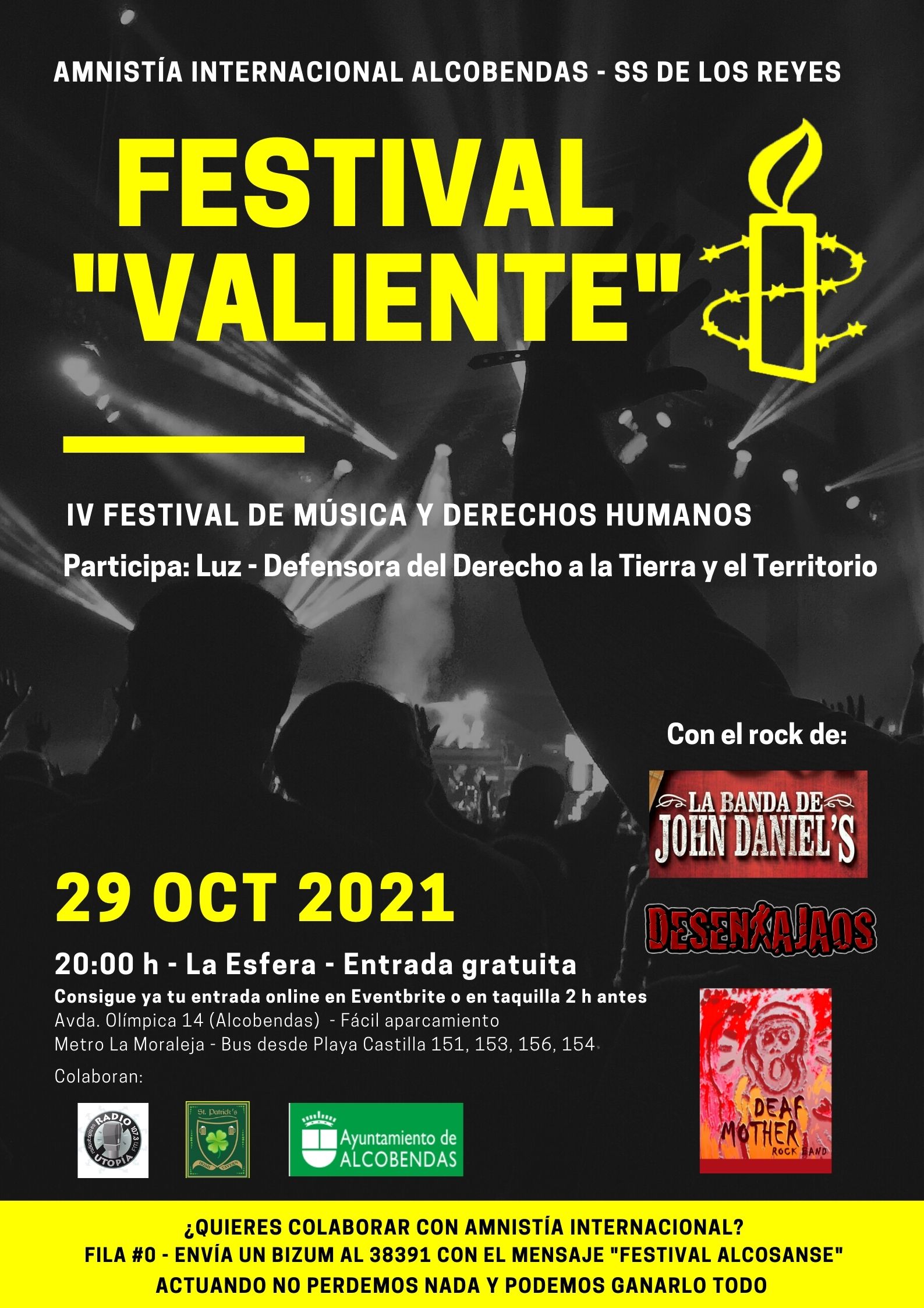 [Alcobendas] IV Festival VALIENTE. Rock y Derechos Humanos