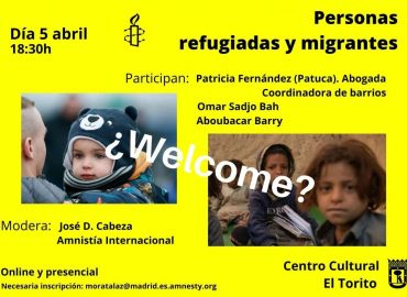 [Madrid-Moratalaz] Encuentro "¿Bienvenida?. Personas refugiadas y migrantes"