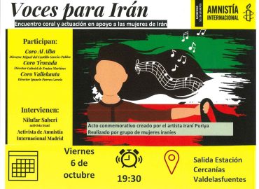 [Alcobendas] Encuentro coral por las mujeres y las niñas en Irán