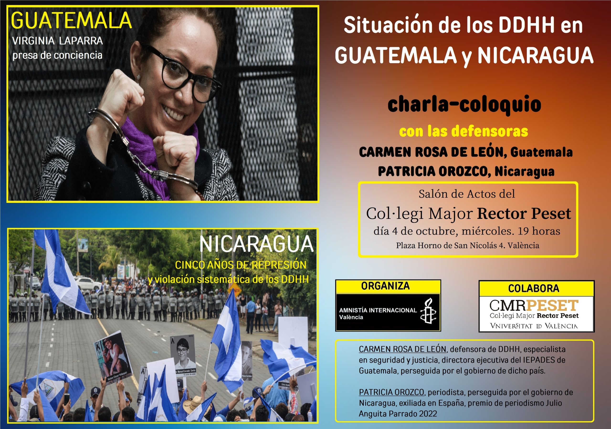 Charla: "Situación DDHH Guatemala y Nicaragua"